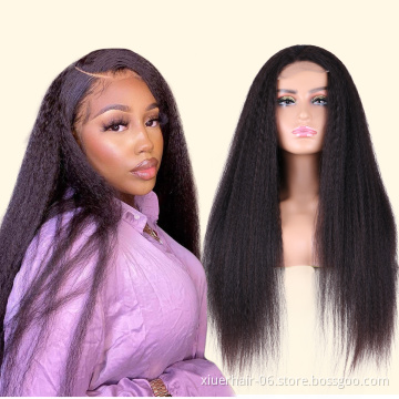 HD Transparent Lace For Black Women Blonde 100% Colored Straight Bob Short Lace Front Human Hair Wigs with Baby Hair